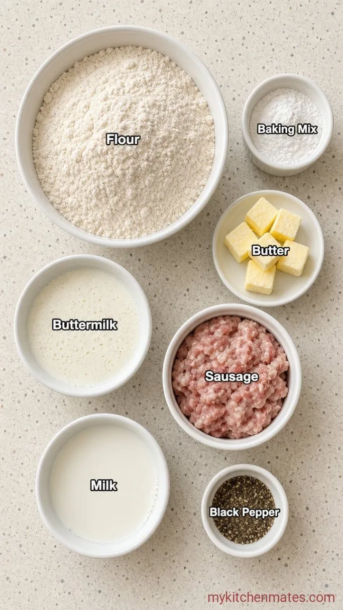 Pioneer Woman's Biscuits and Gravy From Scratch Ingredients