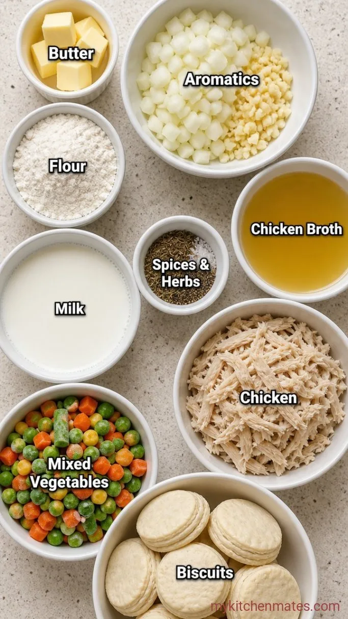 Easy Chicken Pot Pie Casserole Ingredients
