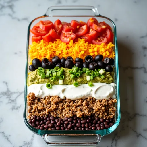 Protein-Packed Turkey Taco Seven Layer Dip