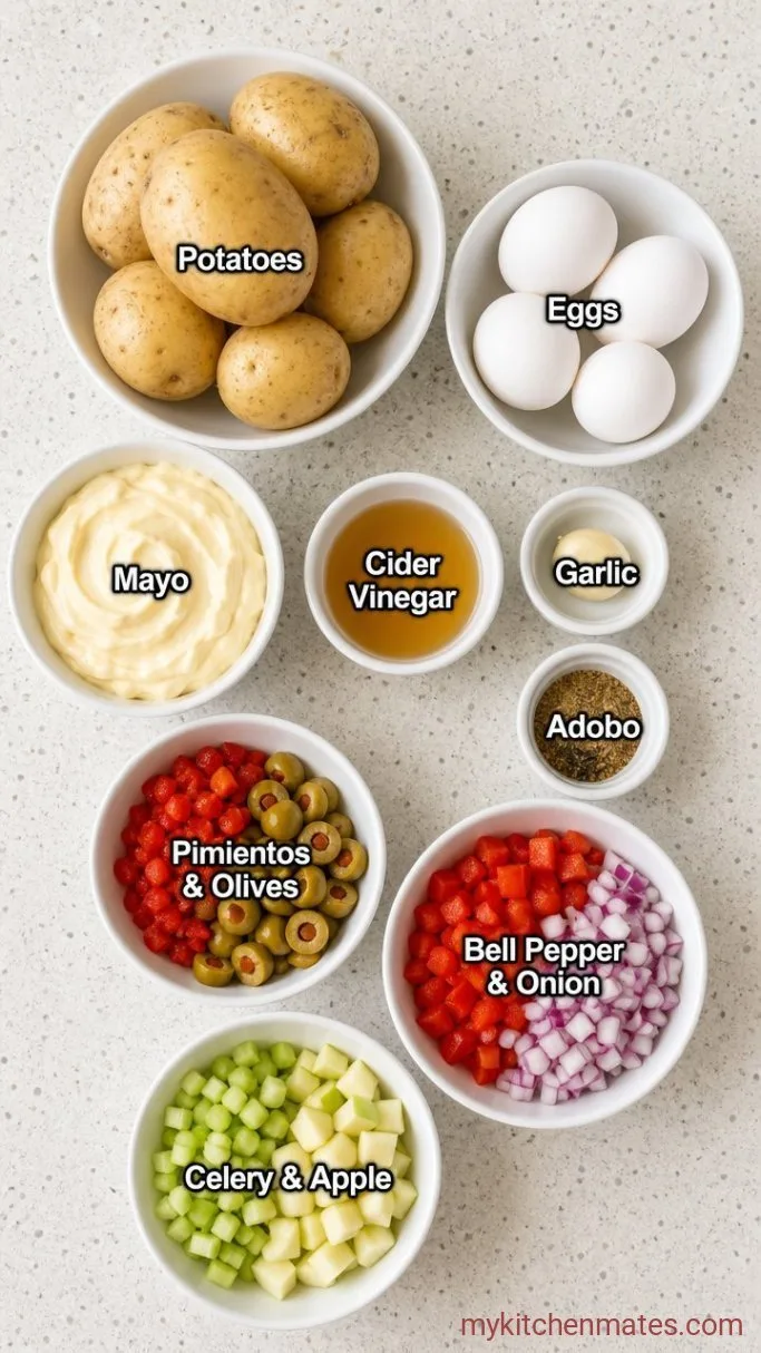 Creamy Puerto Rican Potato Salad (Ensalada de Papa) Ingredients