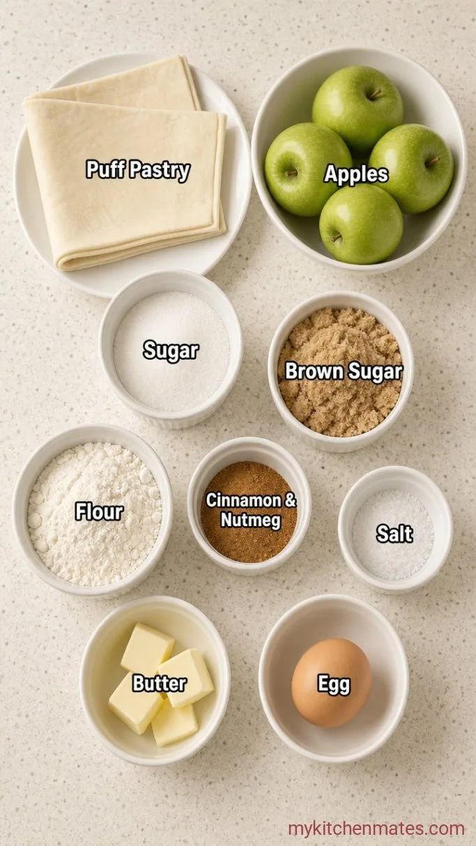 Flaky Puff Pastry Apple Pie (No Homemade Dough) Ingredients