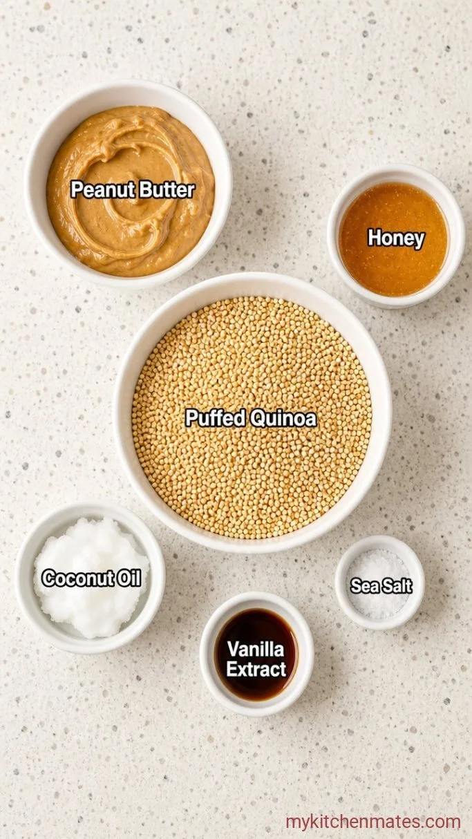Crunchy 5-Ingredient Puffed Quinoa Bars Ingredients