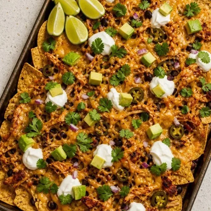 Sheet Pan Pulled Chicken Nachos Pulled Chicken Nachos