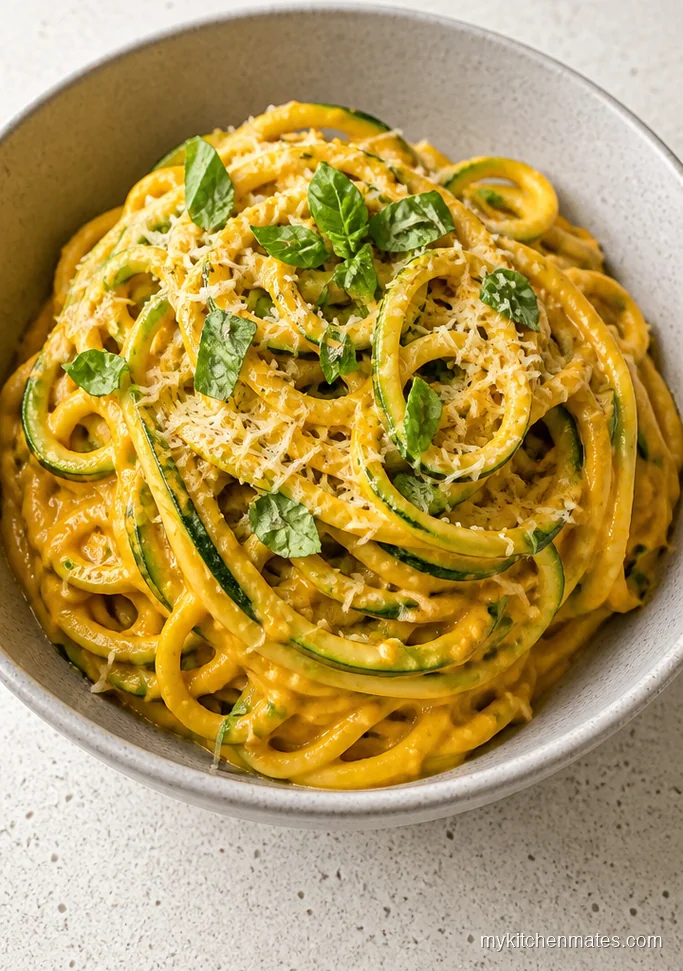 10 Low Calorie Pumpkin Recipes for Cozy Nights In Pumpkin Alfredo Zucchini Noodles