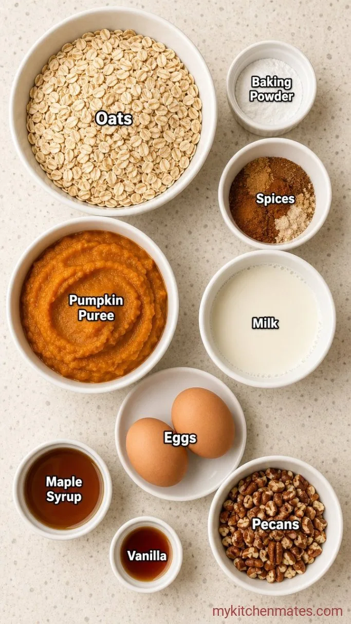Hearty Pumpkin Baked Oatmeal Ingredients