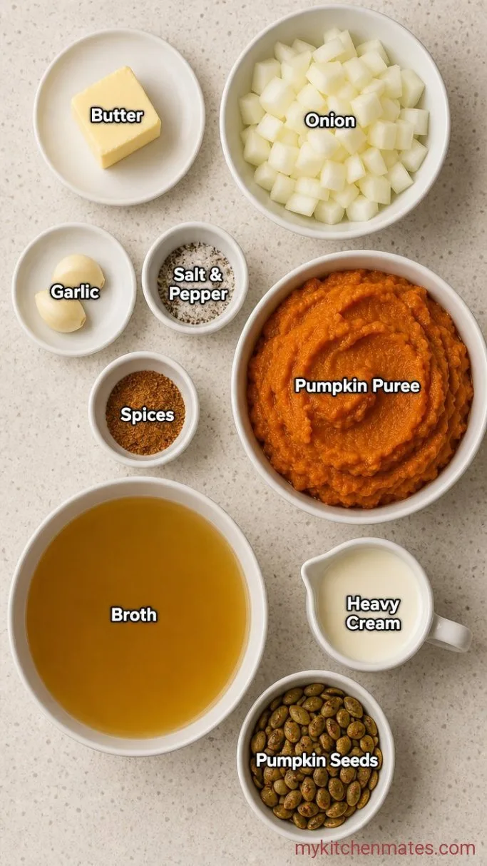 30-Minute Creamy Pumpkin Bisque Soup Ingredients