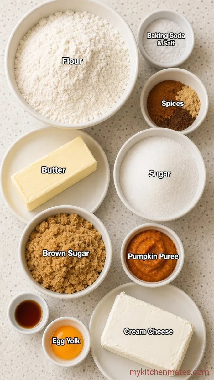Soft Pumpkin Cheesecake Cookies with a Creamy Filling Ingredients