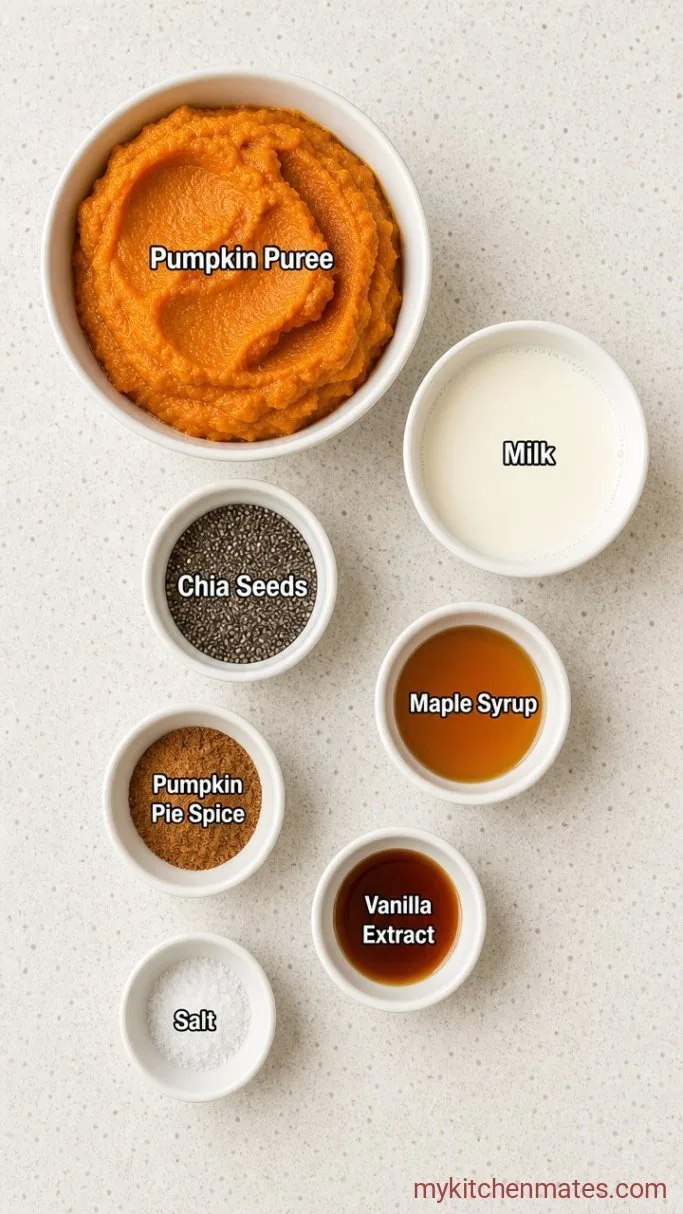 Creamy Pumpkin Chia Pudding Ingredients