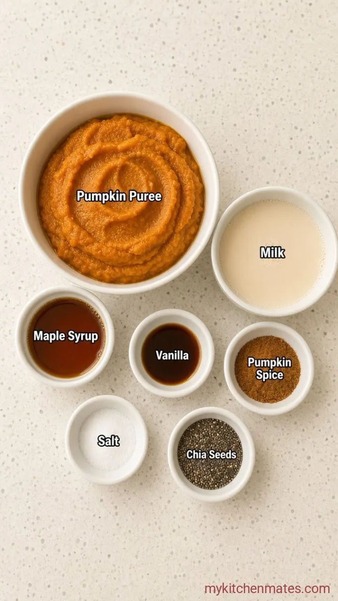 5-Minute Pumpkin Chia Seed Pudding (Tastes Like Pie) Ingredients