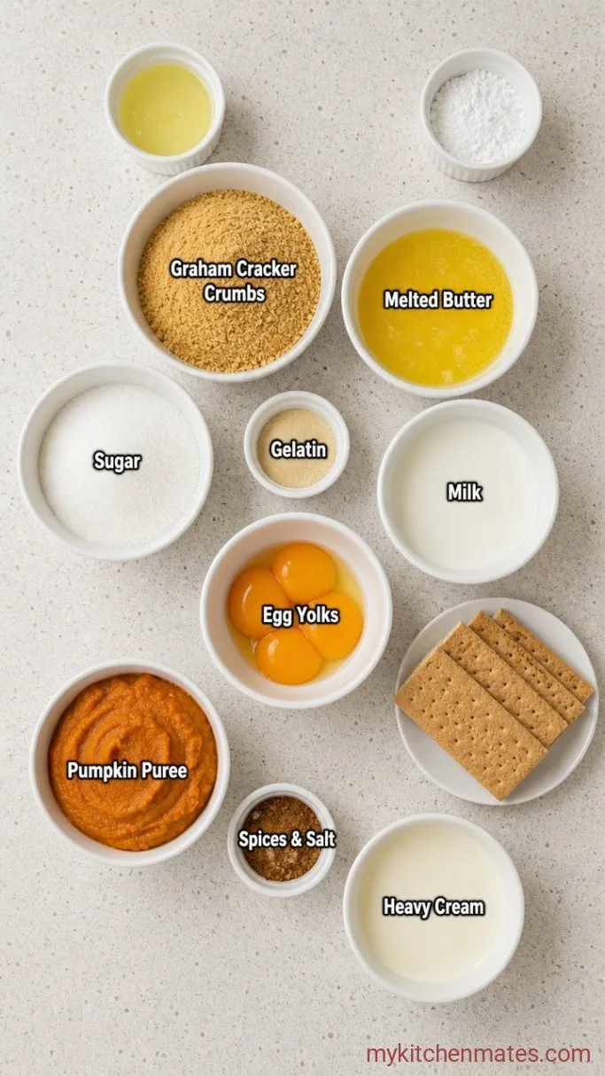 Fluffy No-Bake Pumpkin Chiffon Pie Ingredients