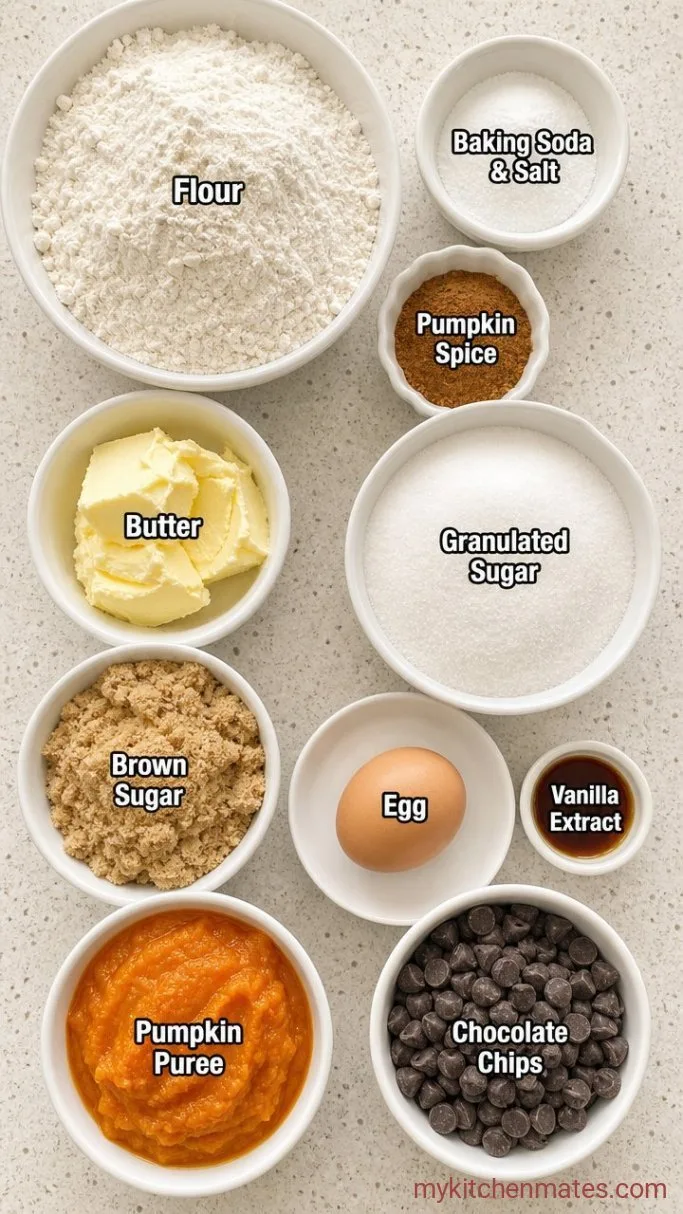Soft Pumpkin Chocolate Chip Cookies Ingredients