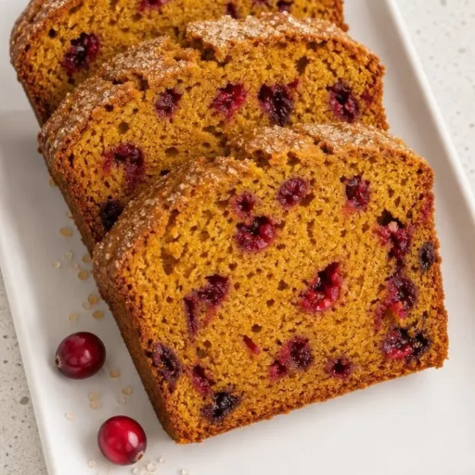 Pumpkin Cranberry Bread with Tart Fresh Cranberries Pumpkin Cranberry Bread