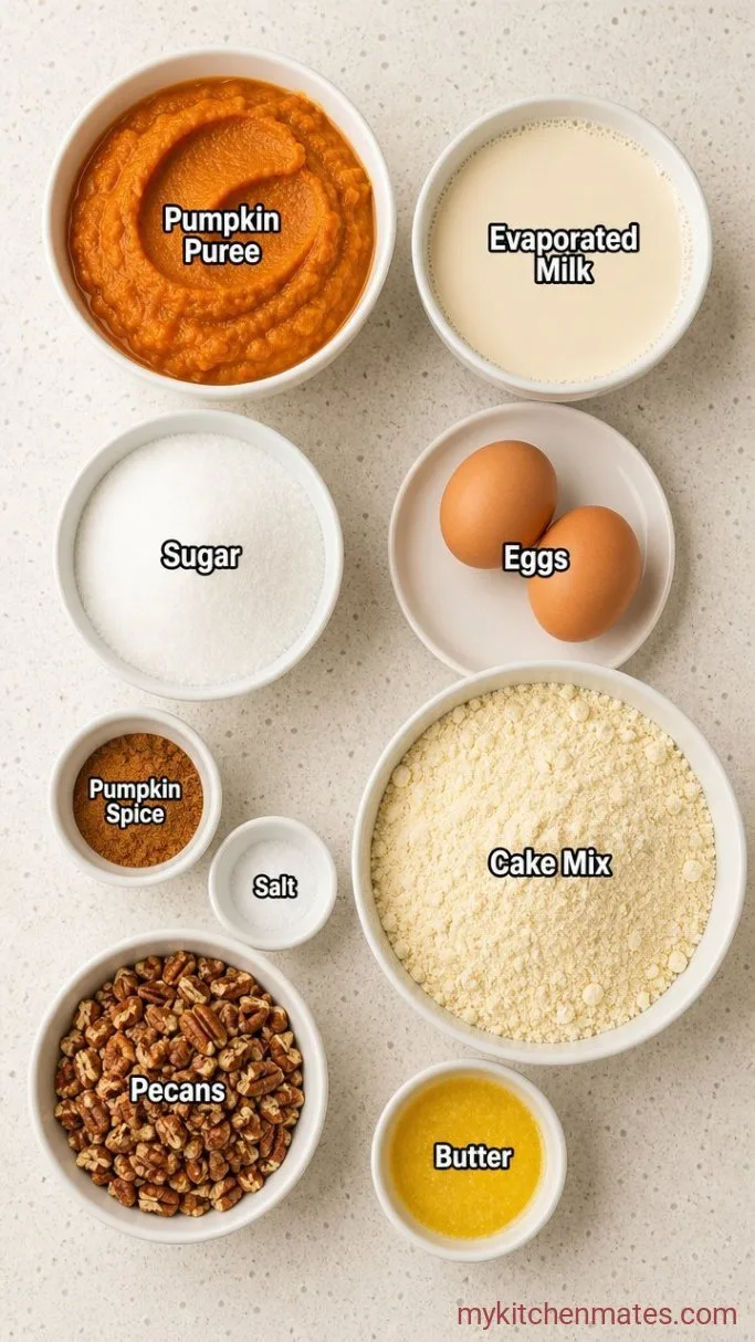 Easy Pumpkin Dump Cake (No Stirring Needed) Ingredients