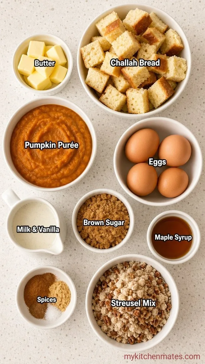 Overnight Pumpkin French Toast Casserole Ingredients