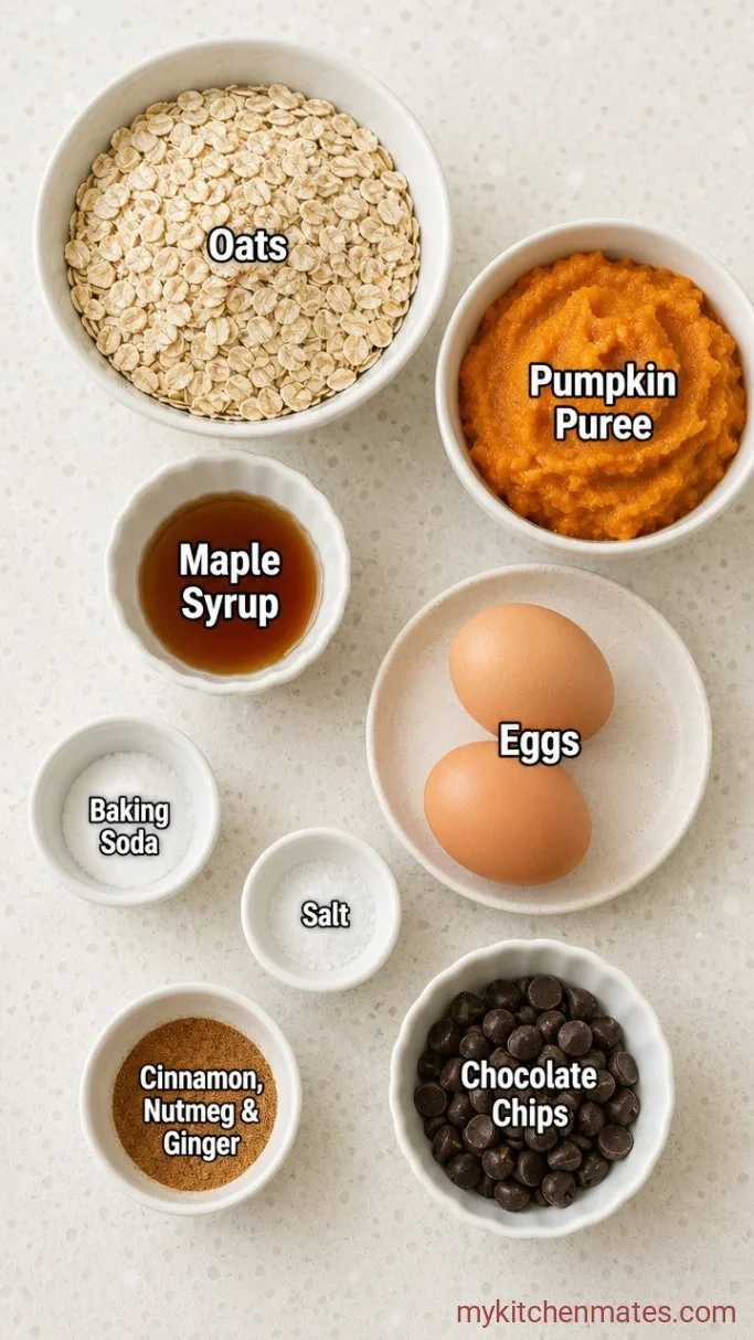 Blender Pumpkin Oatmeal Muffins Ingredients