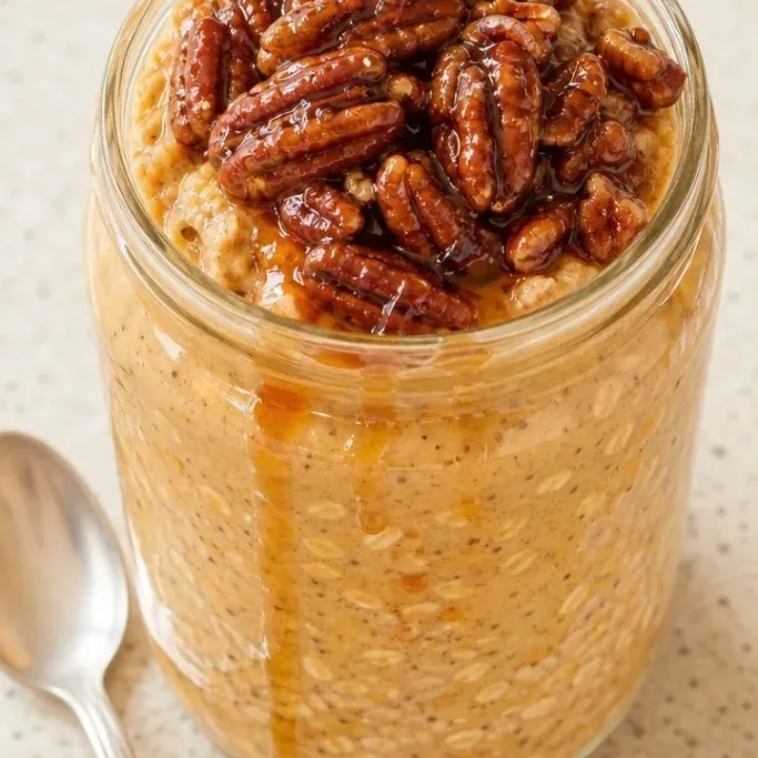 Pumpkin Overnight Oats with Maple Pecans pumpkin overnight oats_featured_54l