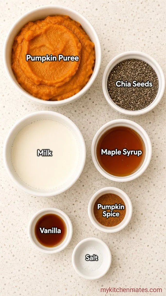 No-Cook Pumpkin Pie Chia Pudding Ingredients