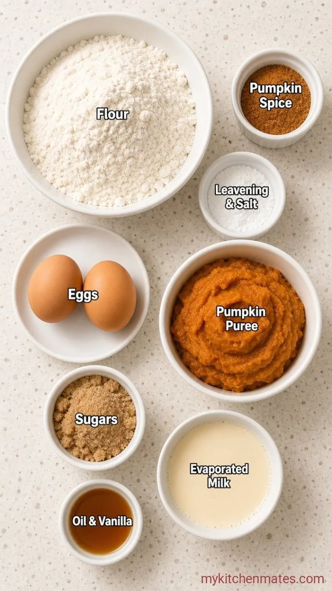 One-Bowl Pumpkin Pie Muffins Ingredients
