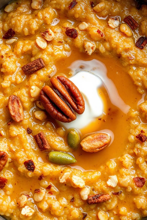 pumpkin flavored oatmeal breakfast dish