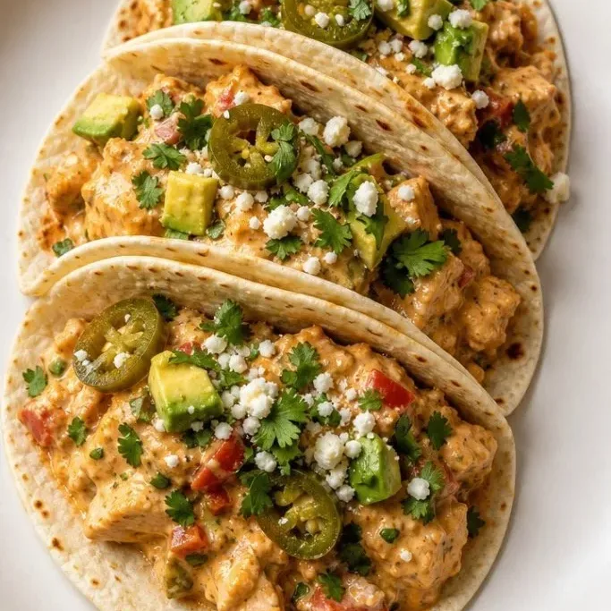 Queso Chicken Tacos