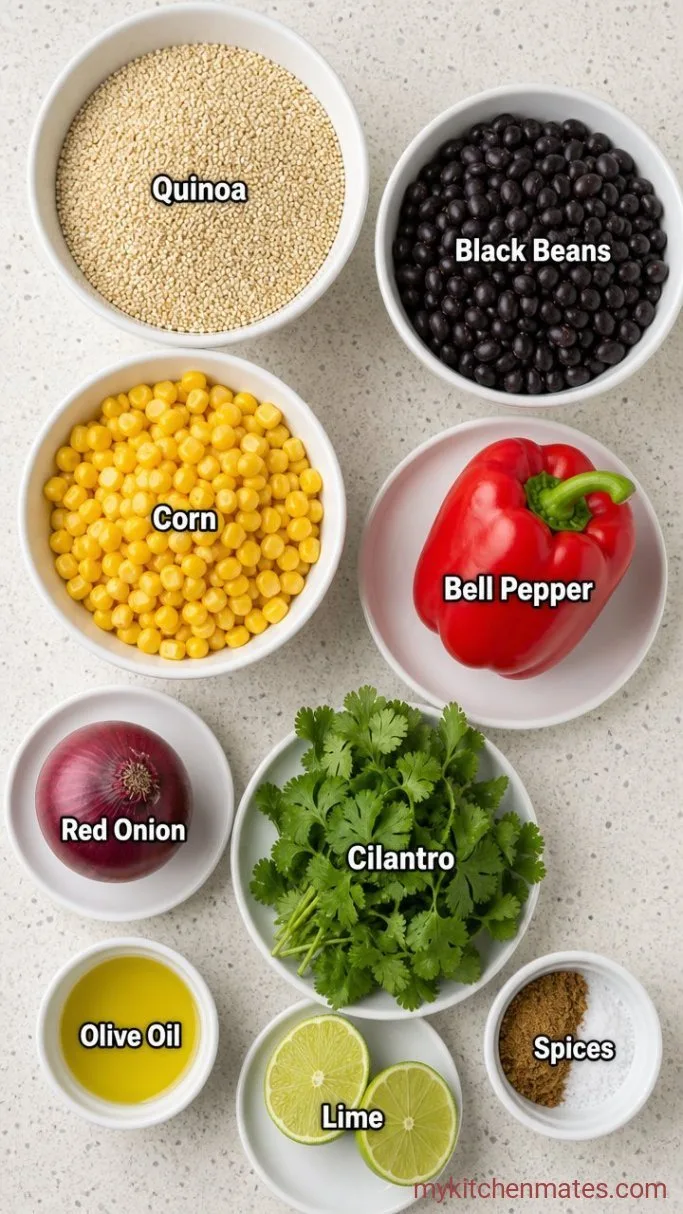 Meal-Prep Quinoa Black Bean Salad with Lime Dressing Ingredients