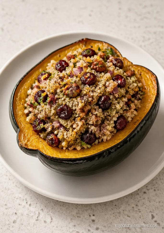 Quinoa Stuffed Acorn Squash with Cranberries