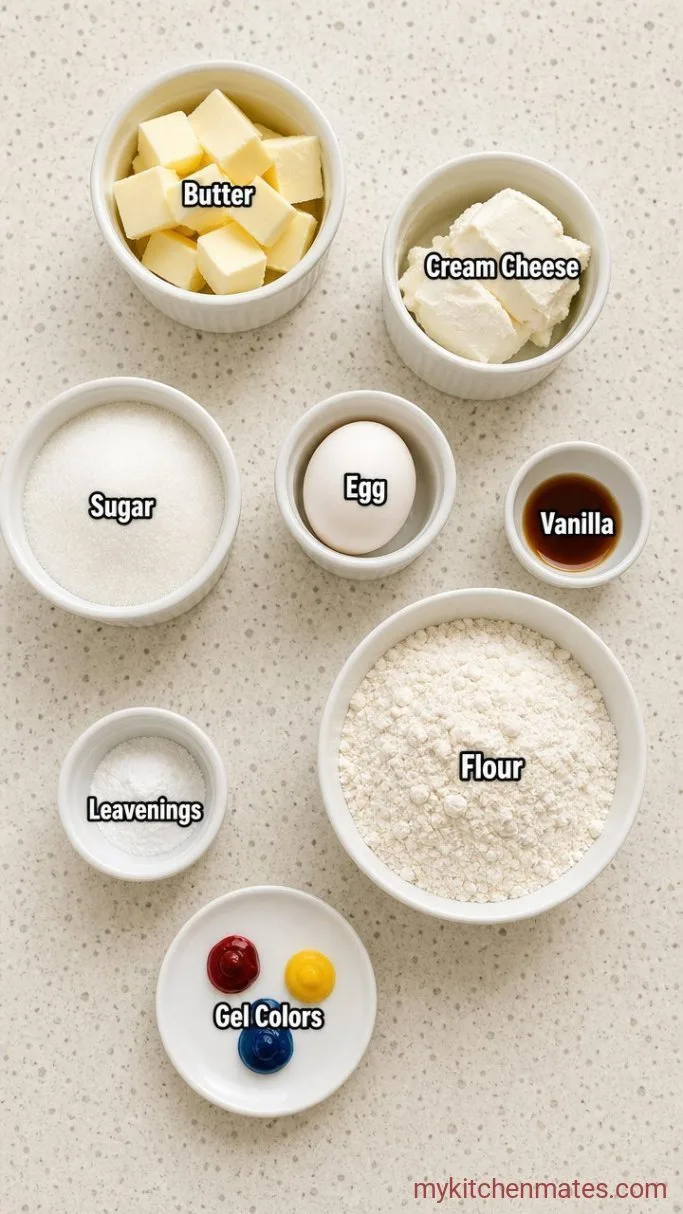 No-Chill Marbled Rainbow Sugar Cookies Ingredients
