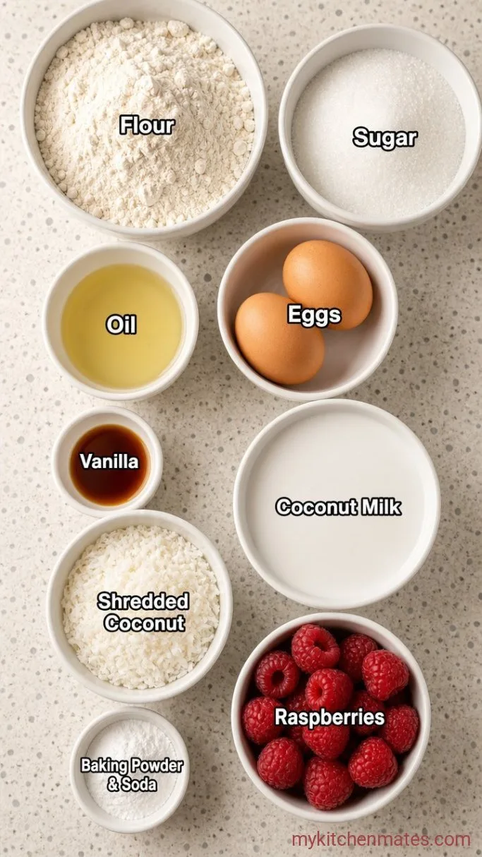 Raspberry Coconut Cake Ingredients
