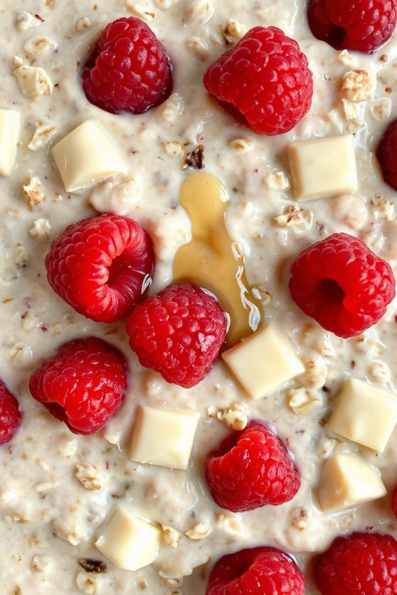 raspberry and white chocolate oats