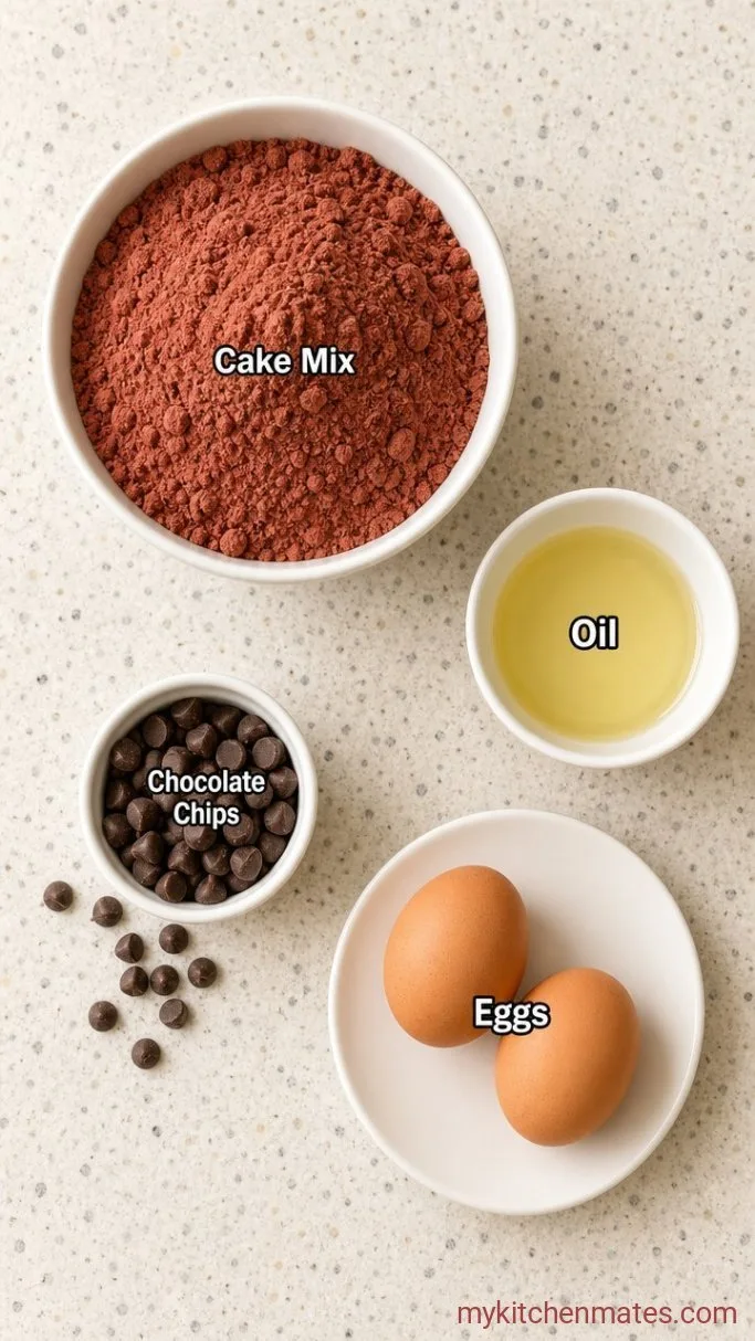 4-Ingredient Red Velvet Box Cake Brownies Ingredients