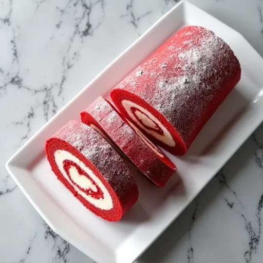 Red Velvet Cake Roll with Mascarpone Filling