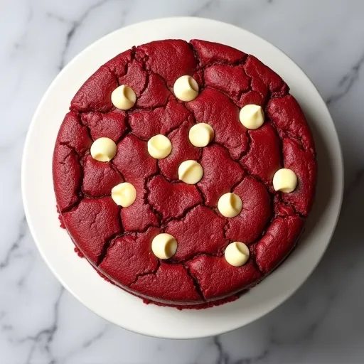 Red Velvet Cookie Cake with White Chocolate Chips