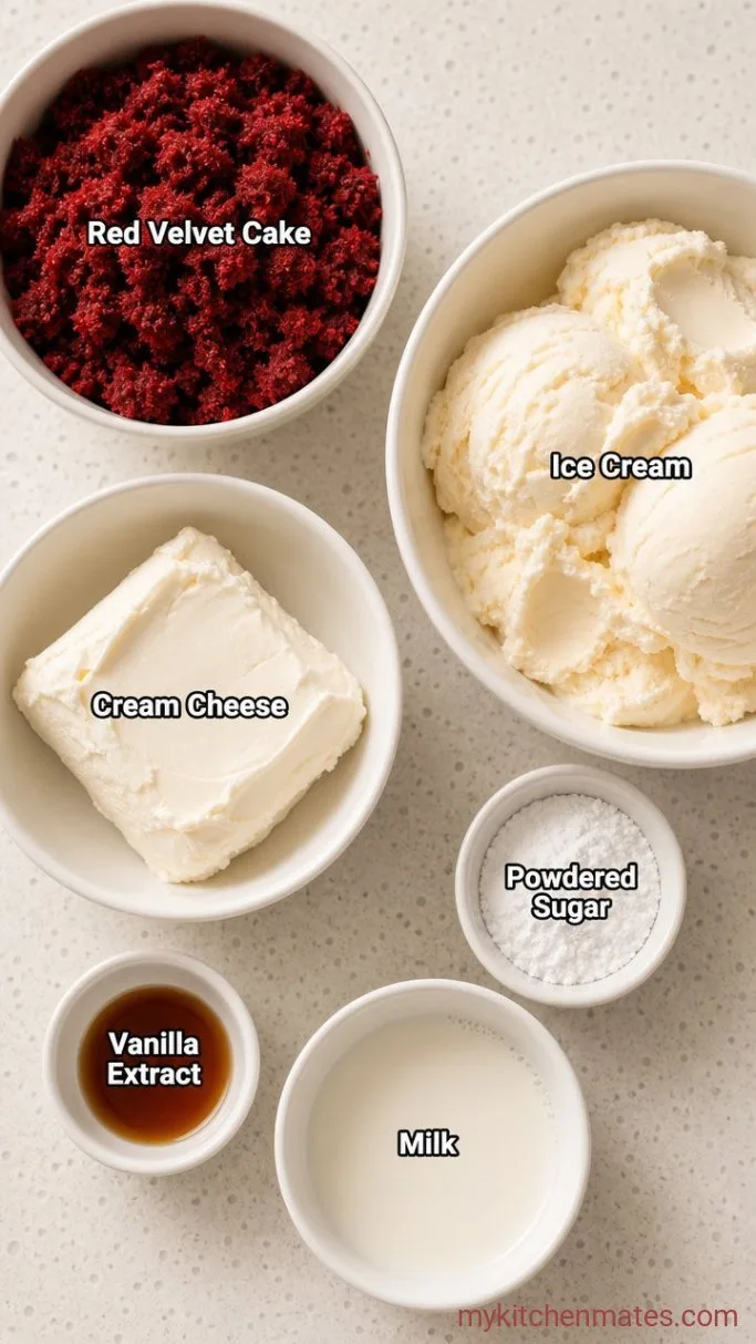 No-Bake Red Velvet Ice Cream Cake Ingredients