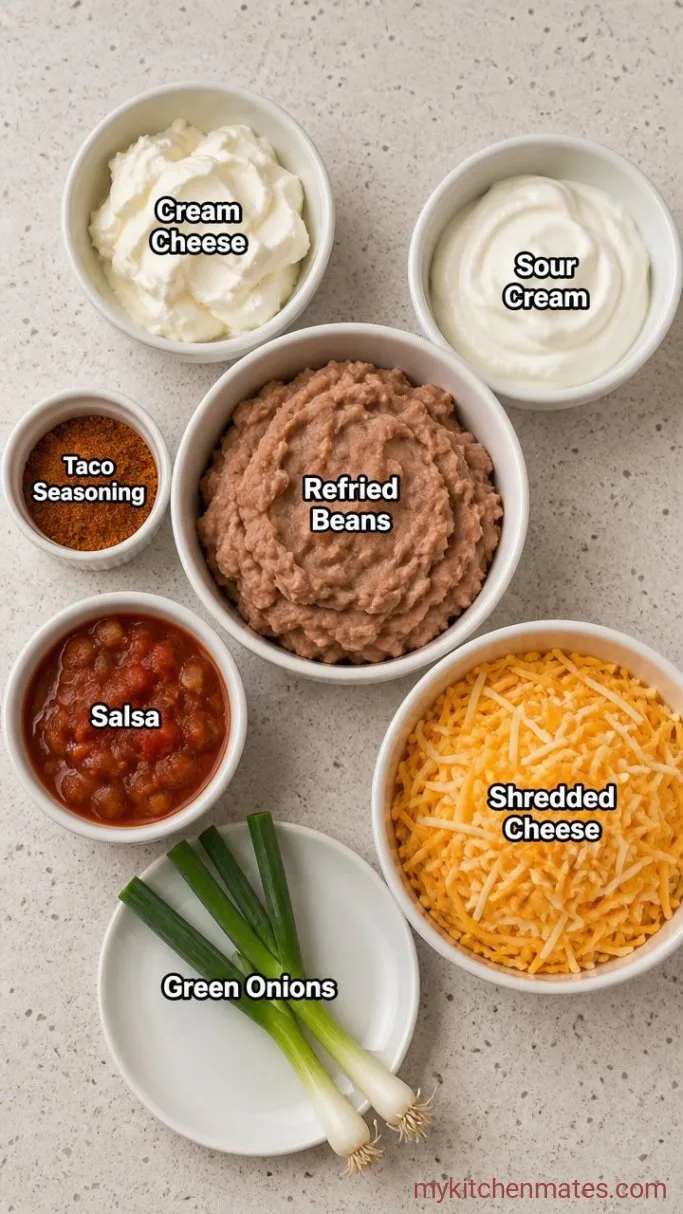 Cheesy Refried Bean Dip Ready in 30 Minutes Ingredients