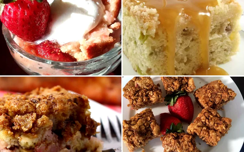 10 Beautiful and Tasty Rhubarb Cake Recipe Collection rhubarb cake featured
