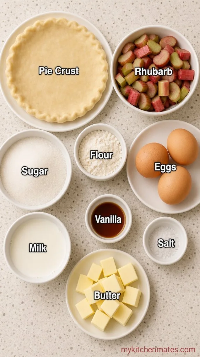 Old-Fashioned Rhubarb Custard Pie Ingredients