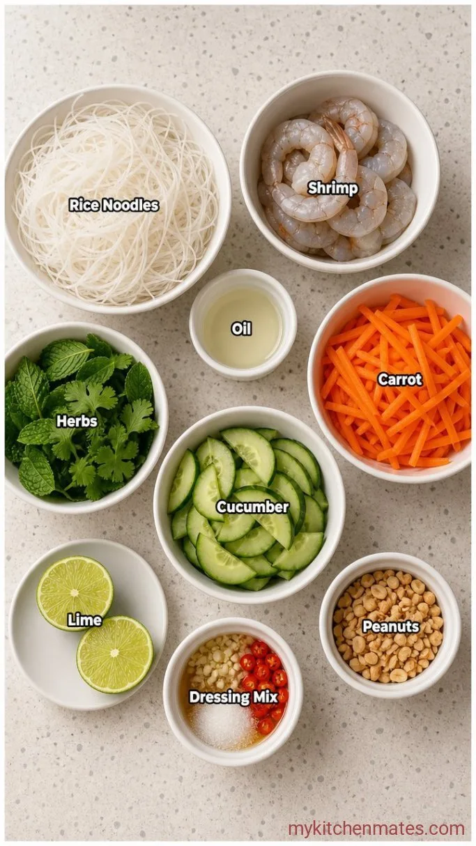 15-Minute Rice Noodle Salad with Tangy Lime Dressing Ingredients
