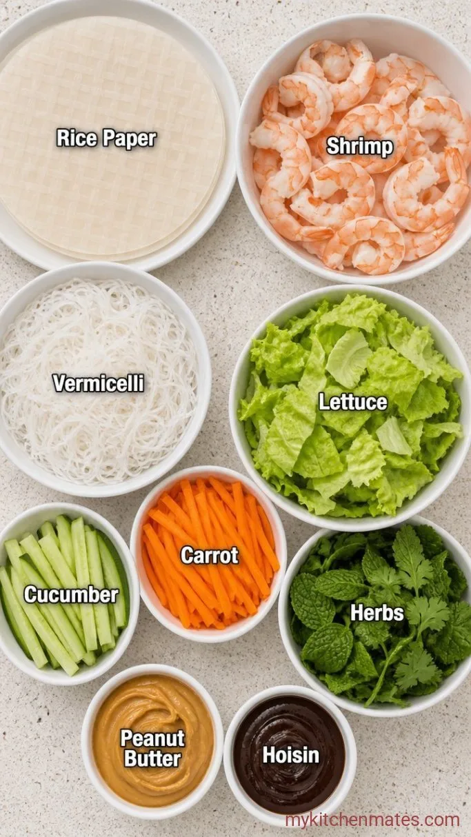 15-Minute Shrimp Rice Paper Rolls Ingredients