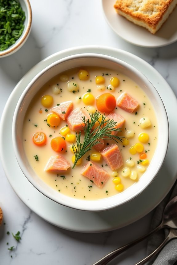 rich salmon vegetable soup