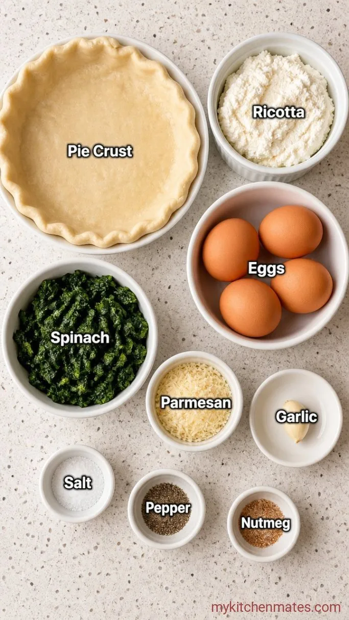 Creamy Spinach Ricotta Quiche Ingredients