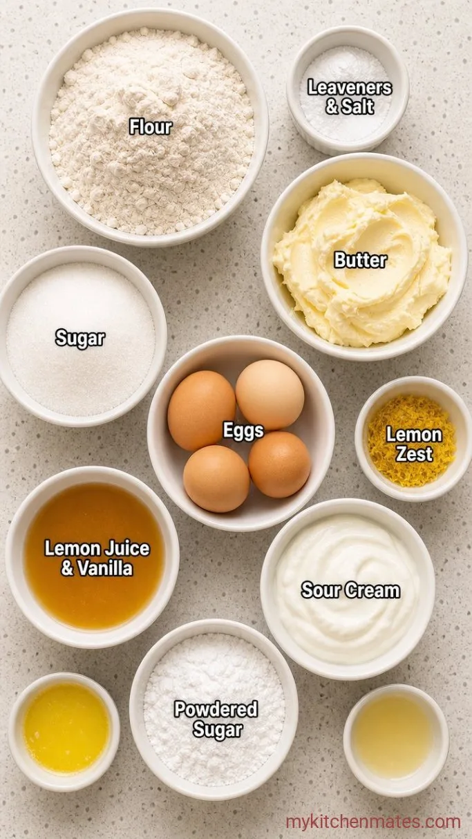 Moist Ritz Carlton Lemon Pound Cake (Just Like the Hotel Lobby) Ingredients