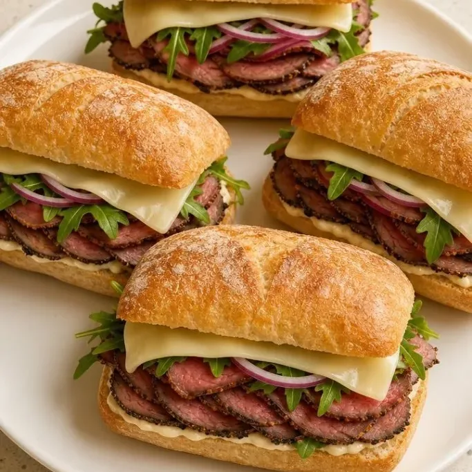 Roast Beef Sandwich With Horseradish Mayo and Crispy Crust Roast Beef Sandwich