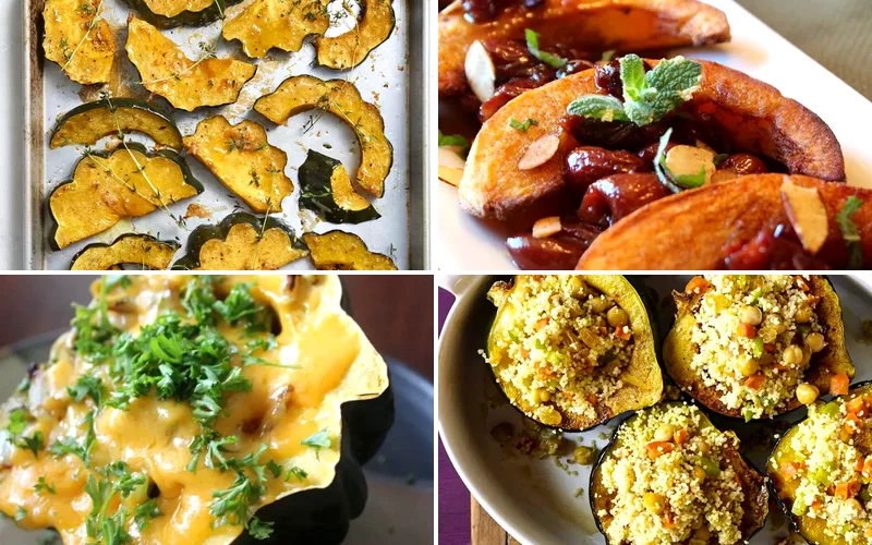 12 Delicious Roasted Acorn Squash Dishes for Fall Cooking roasted acorn squash recipes featured