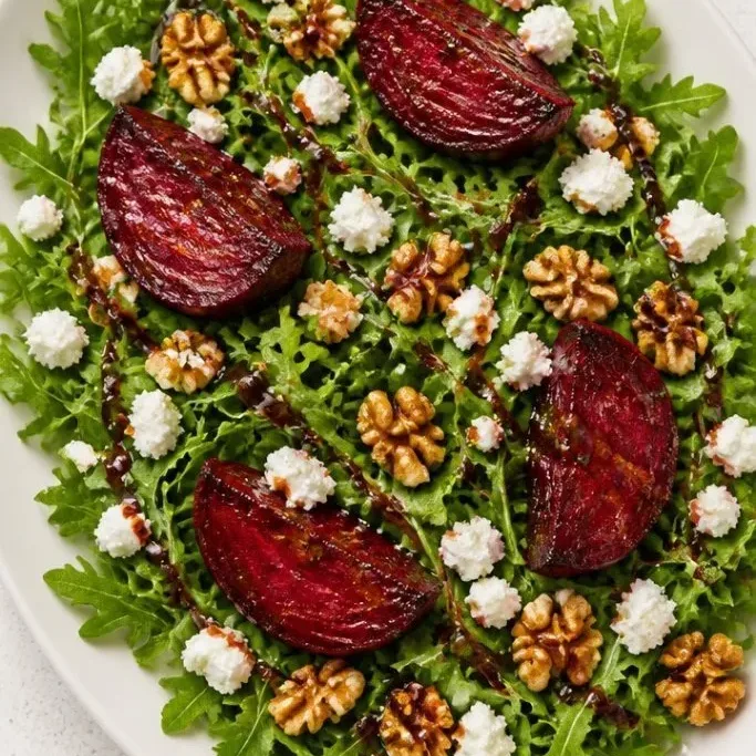 Roasted Beet Salad with Goat Cheese and Walnuts roasted beet salad