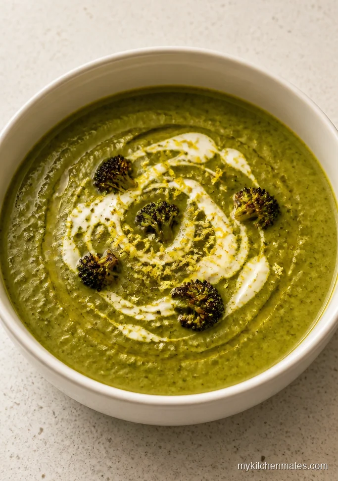 Roasted Broccoli and Garlic Soup