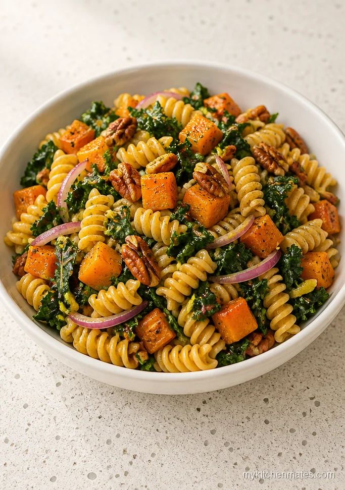 Roasted Butternut and Kale Pasta Salad