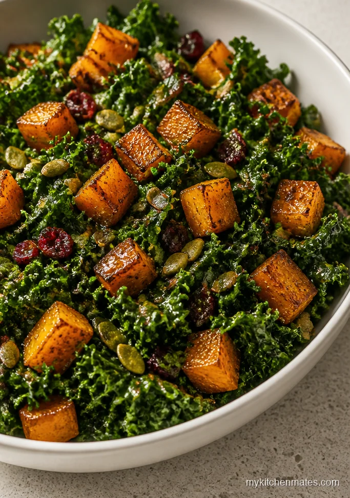 Roasted Butternut Squash Kale Salad