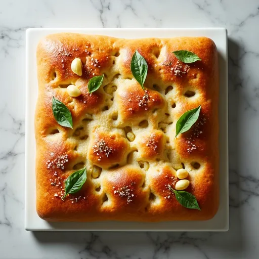 Roasted Garlic and Fresh Basil Focaccia