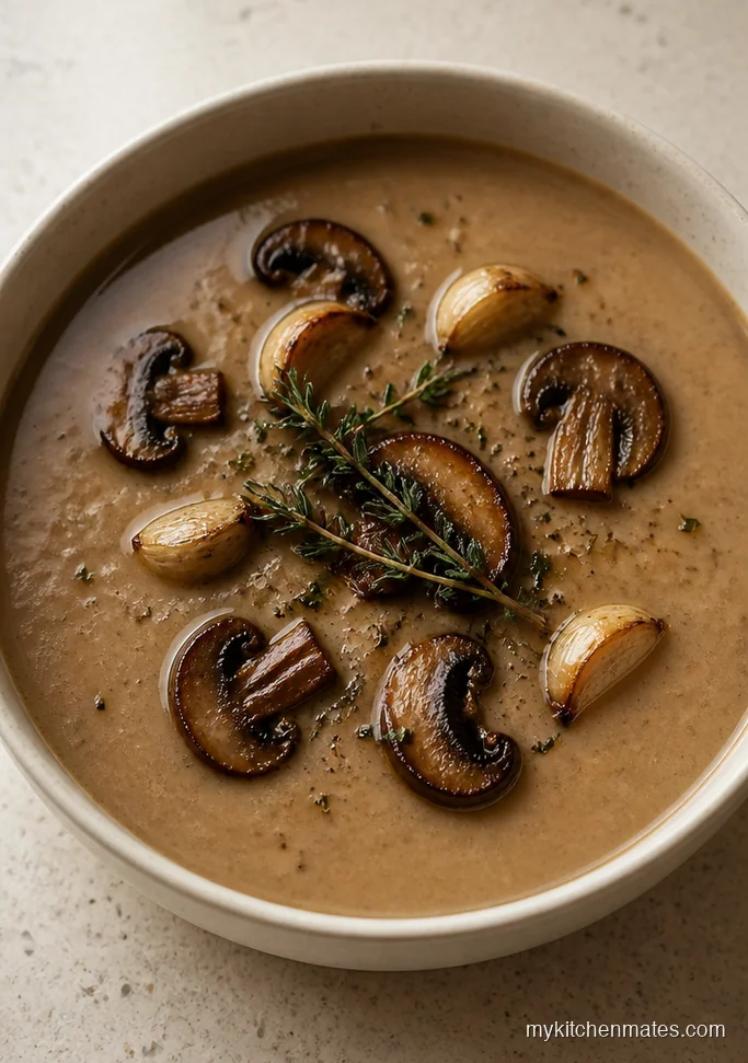 Roasted Garlic Mushroom Soup