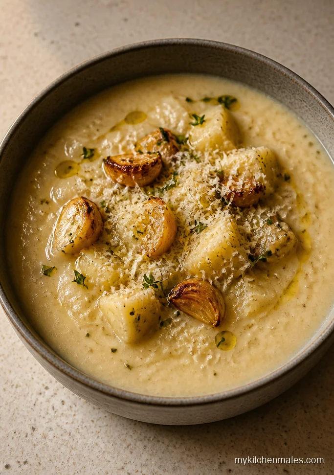 11 Crockpot Potato Soup Recipes for the Creamiest Weeknight Bowls Roasted Garlic Parmesan Potato Soup